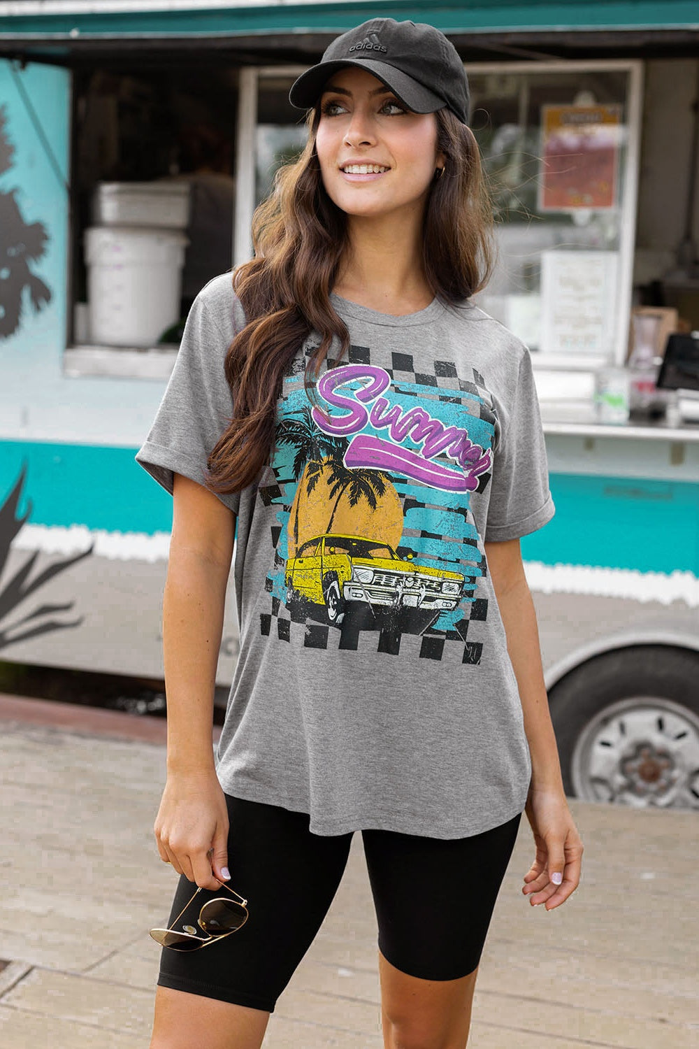 Summer Car Graphic Tee Heathered Grey XS Small