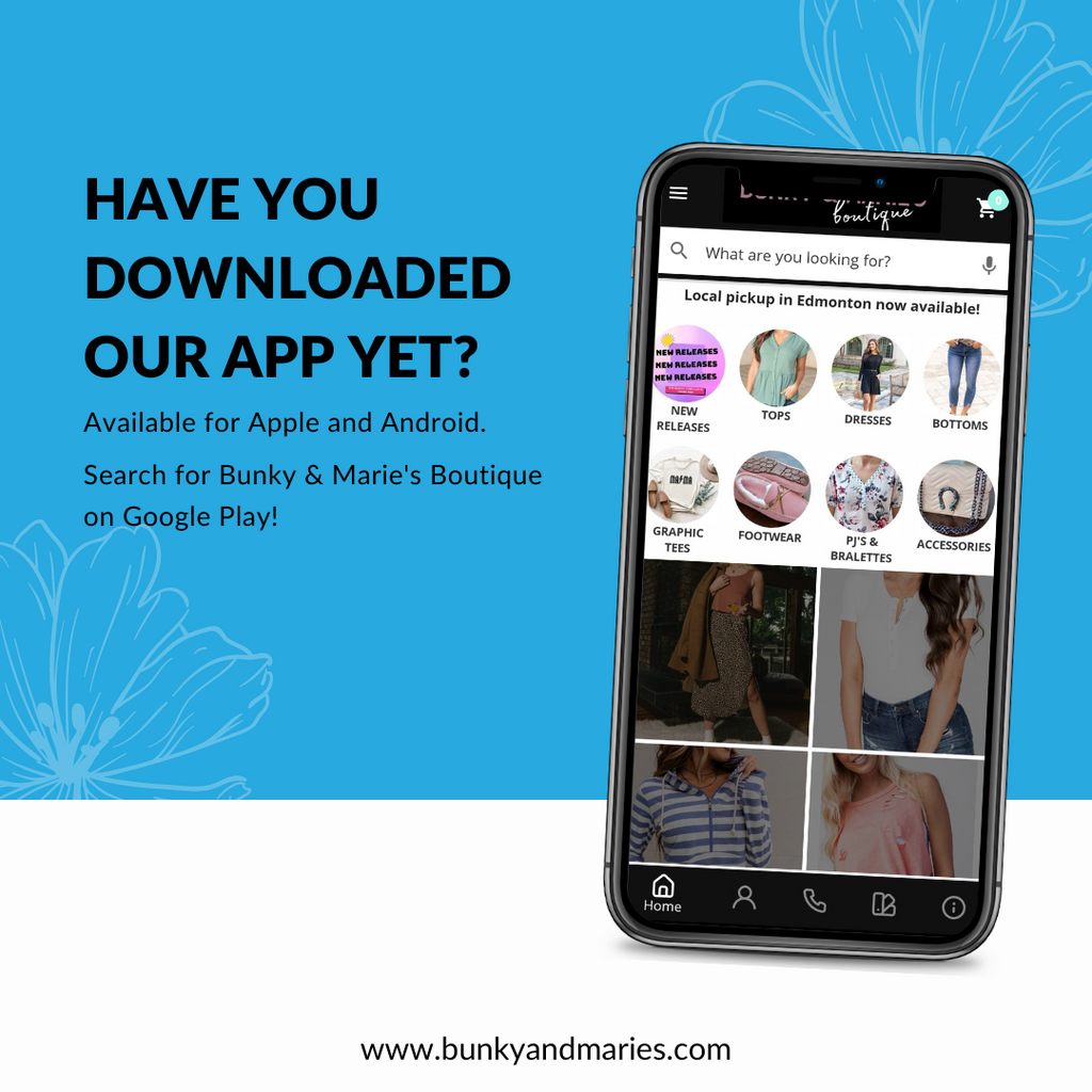 Bunky & Marie's Boutique App for Android and Apple on Google Play and App Store