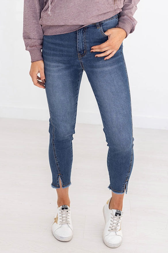 Grey cropped hot sale skinny jeans