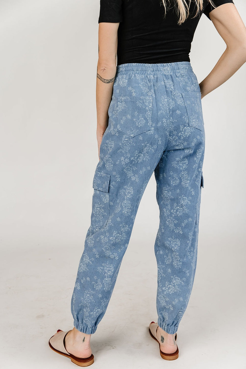 Ampersand Avenue - Floral Denim Joggers *Small Only*