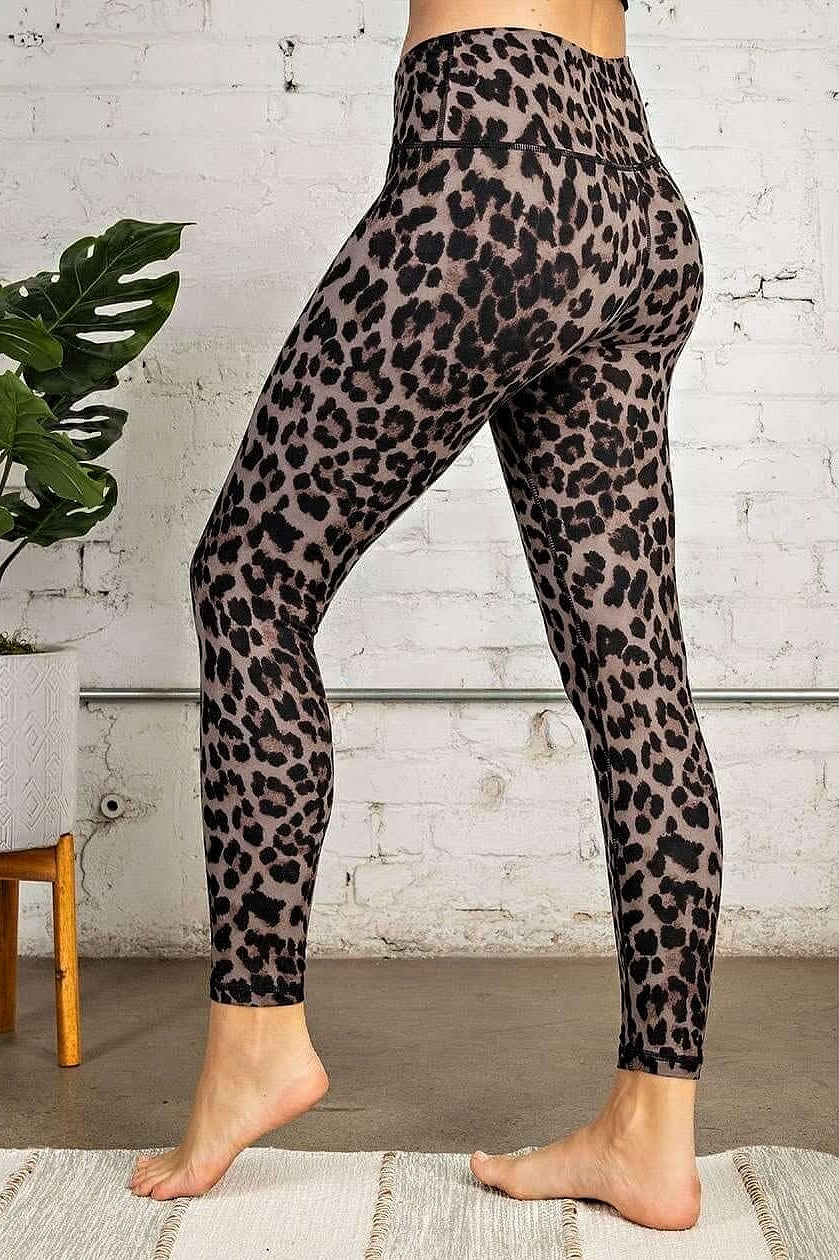 Animal Print Full Length Leggings Brown Small Only