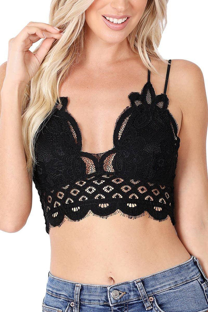 Crochet Lace Bralette - Black *Small - Med - XL* - Bunky & Marie's Boutique