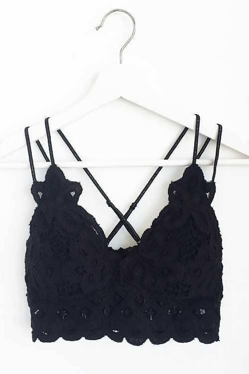 Bunky & Marie's Boutique - Scalloped Lace Cami Bralette - Sleet