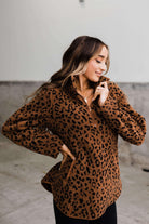 *Final Sale* Sherpa Pullover - Rust Animal Print - Bunky & Marie's Boutique
