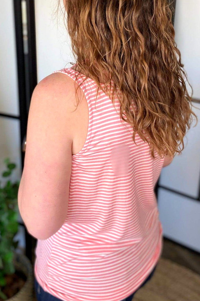*Final Sale* Sunshine Tank - Pink Striped *Large Only* - Bunky & Marie's Boutique