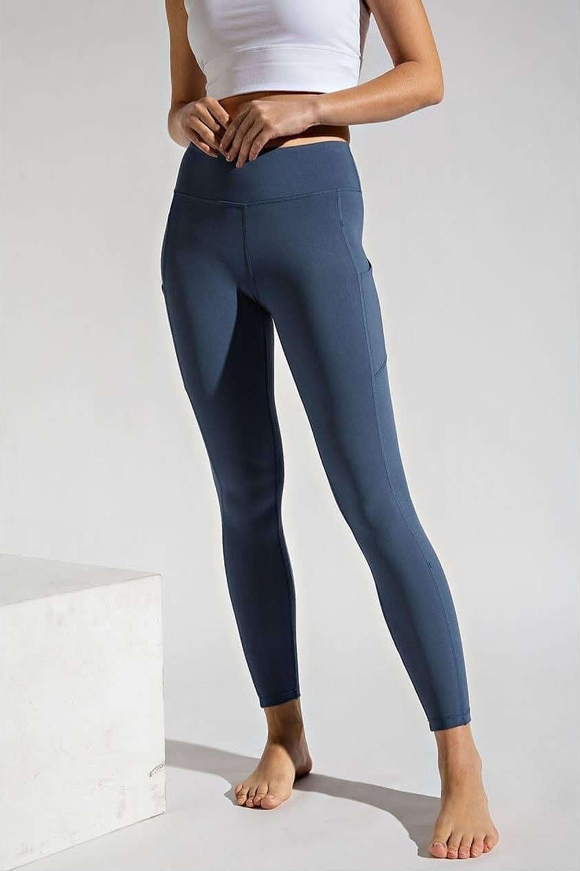 0248 Leggings tummy control sweatpants blue neoprene – Ferall store