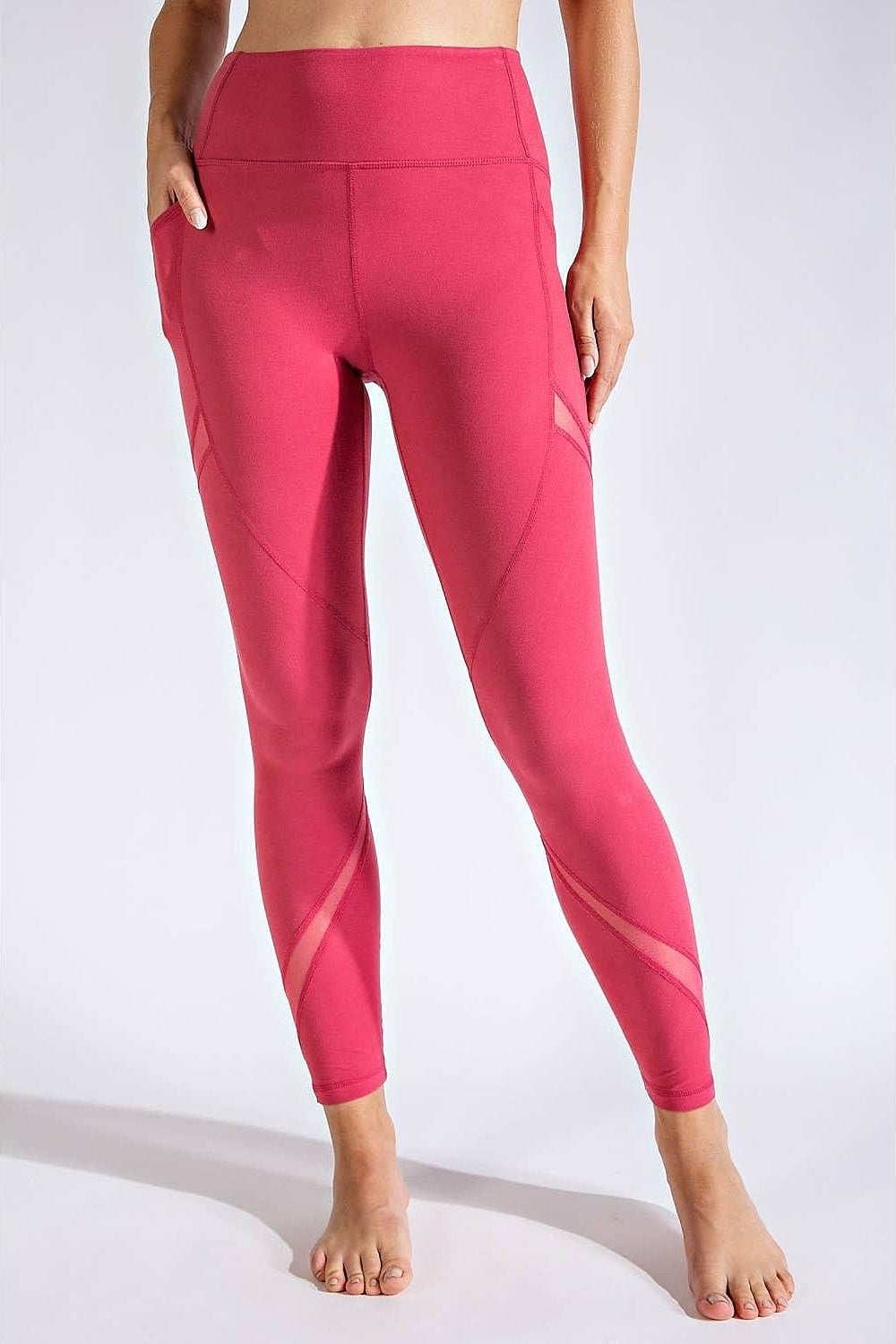 Mesh Detail Full Length Leggings - Coral Pink *Med Only* – Bunky & Marie's  Boutique