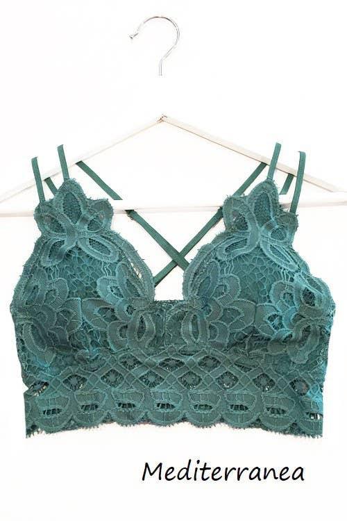 Scalloped Lace Cami Bralette - Mediterranean *Med Only*