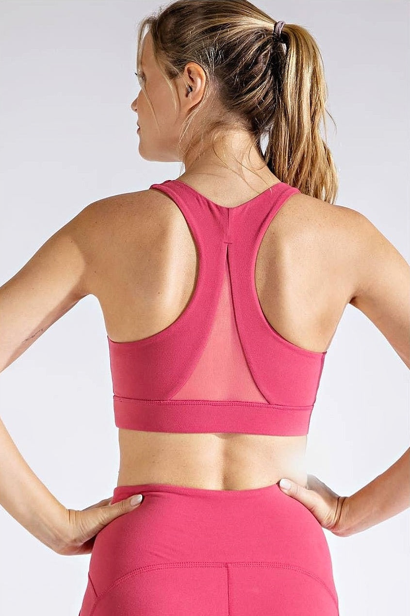 Buy ZITIQUE Mesh Beautiful Back Sports Bra Without Steel Ring-Pink 2024  Online